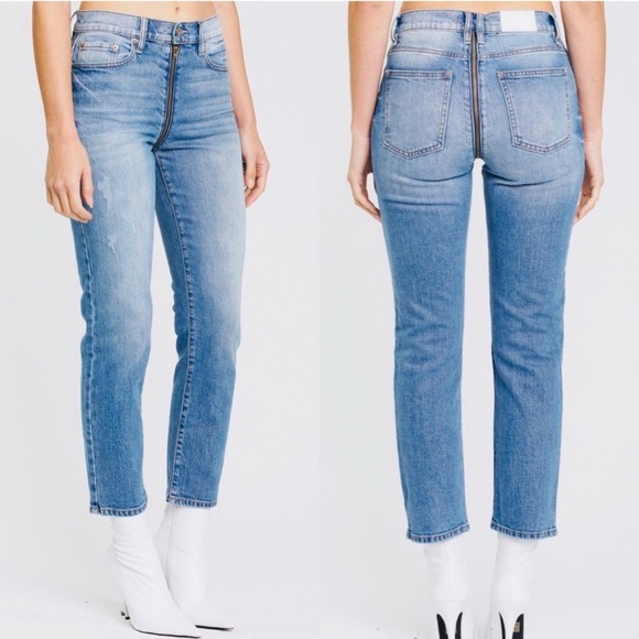 NWT Pistola Denim Charlie High Rise Straight Leg Jean Zip Around Size 28 - Picture 9 of 9